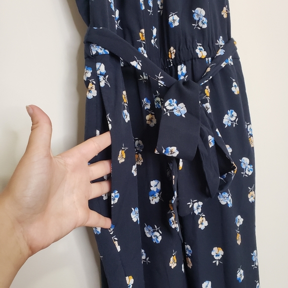 Ann taylor floral sleeveless jumpsuit navy nwt 00p - Picture 3 of 9